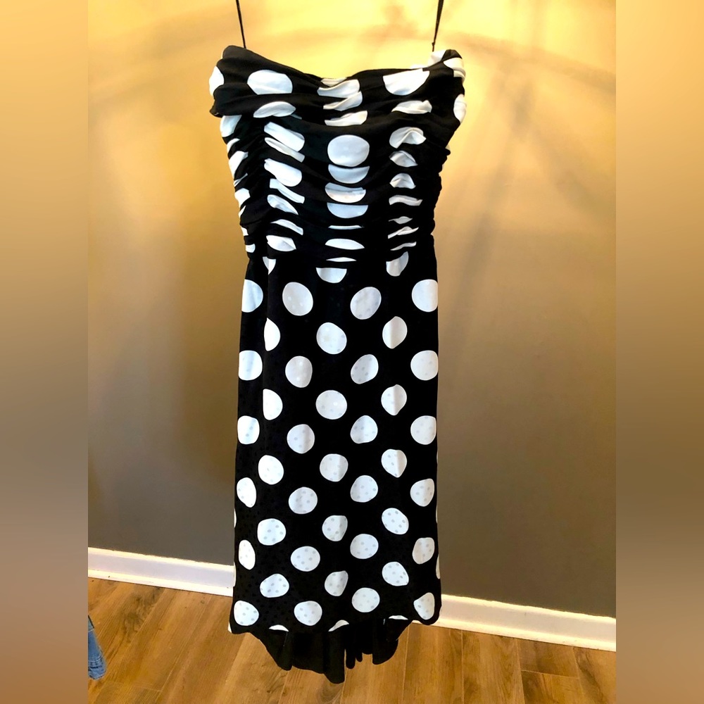 Vintage Adolfo polka dot silk dress
